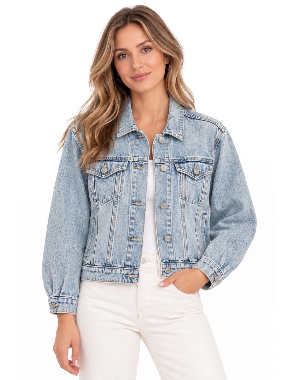 Gap Icon Light Wash Cropped Denim Jacket